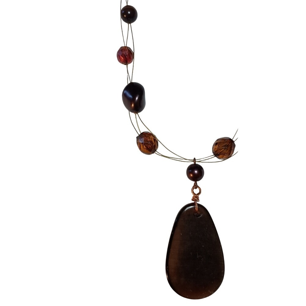 Faux Tigers Eye w\Stones and Beads SKUJ067 - Picture 2 of 4